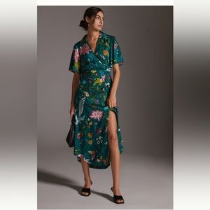 Gorgeous Anthropologie Maeve Green Floral Dress size 12